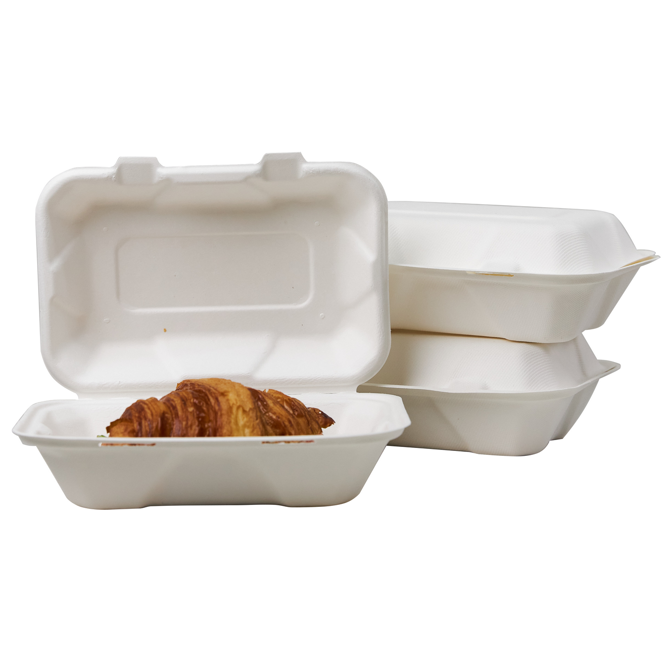 Rechteckige Lunchboxen aus Zuckerrohr