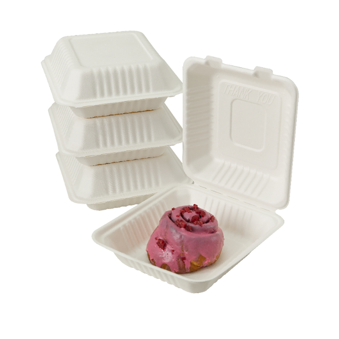 Kwadratowy Lunch box z trzciny cukrowej