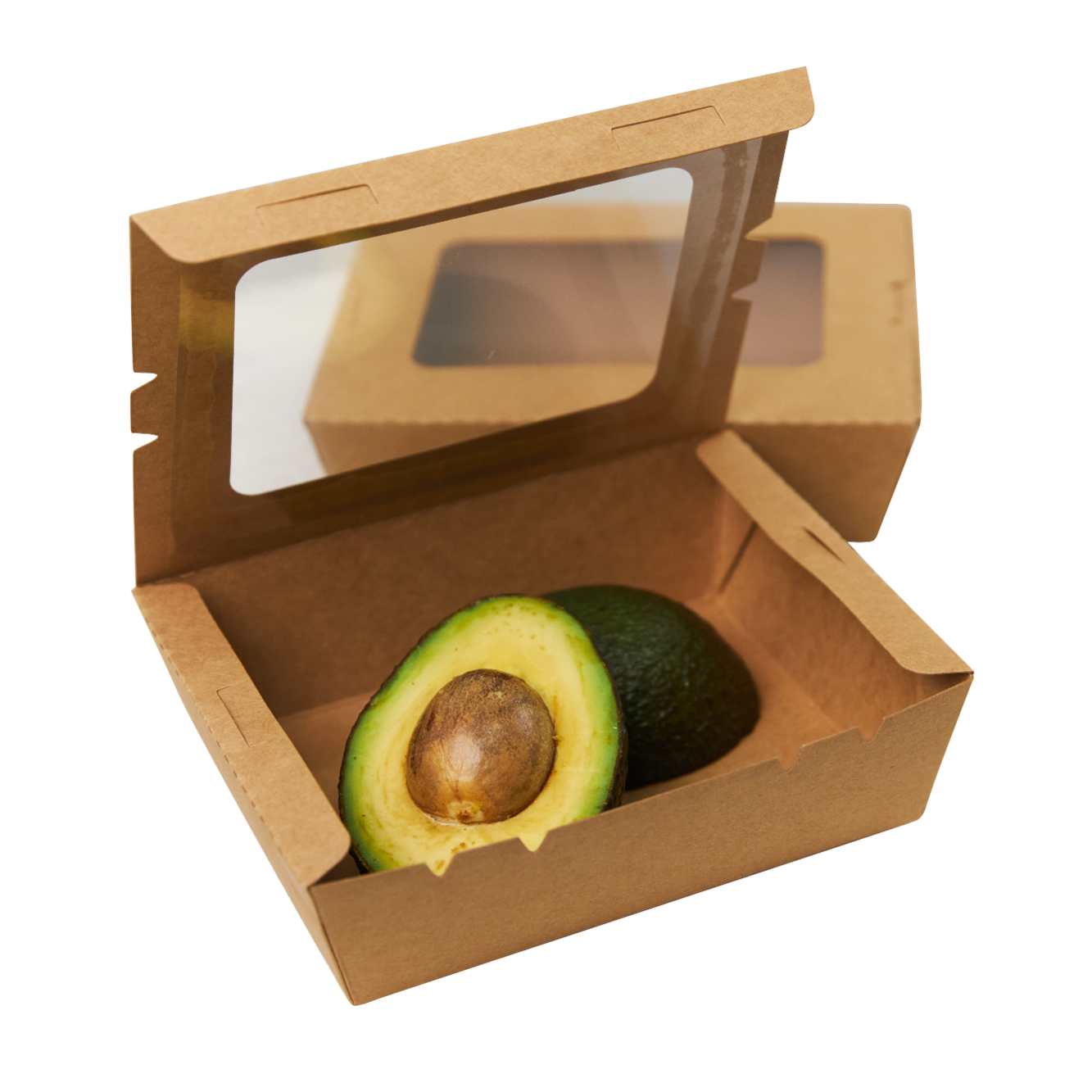 Lunchboxen aus Kraftpapier mit Fenster